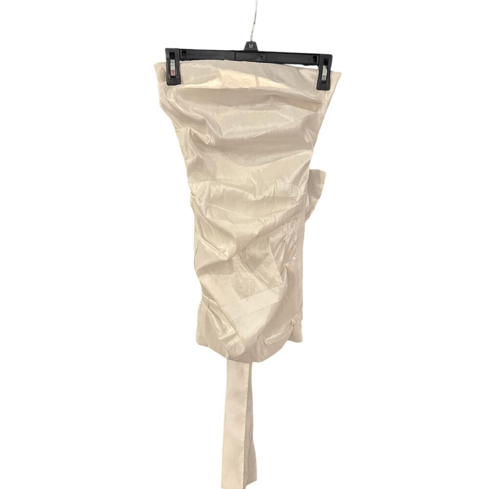 Allison + Kelly White Strapless Ruffle Cocktail Dress Women’s Small